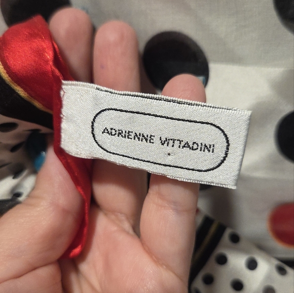 Adrienne Vittadini Polka Dot Scarf -‎ Red, Black, White - Square - Picture 5 of 6